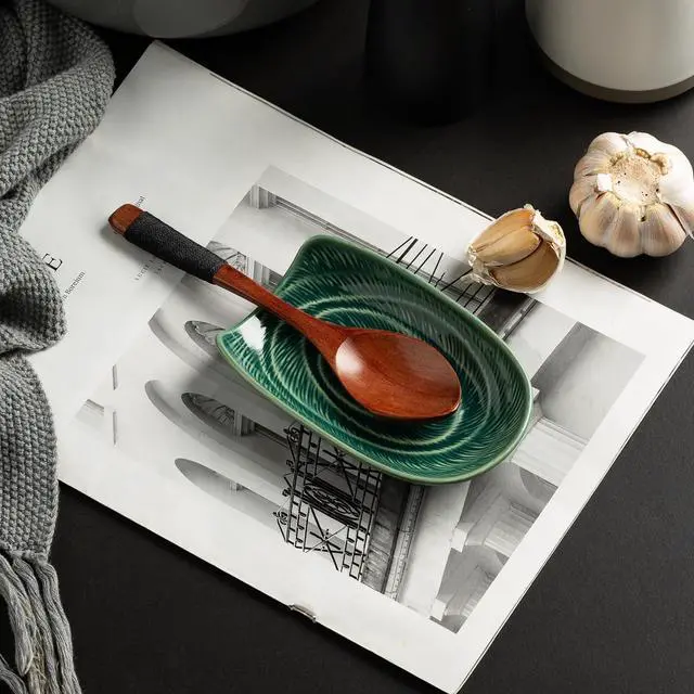 Alt view image 4 of 7 - Ceramic Spoon Rest for Stove Top, Spoon Holder for Kitchen Counter | Works as a coffee spoon rest and utensil rest for ladles, spatulas and stirrers, fitting daily use and housewarming gifts.