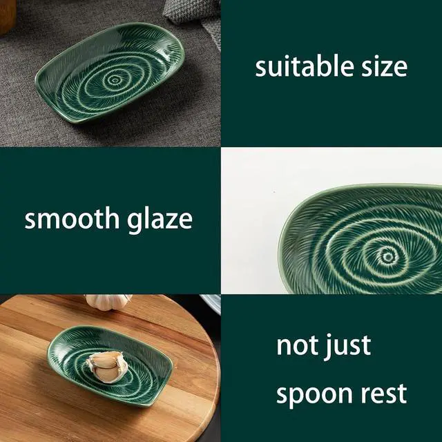 Alt view image 5 of 7 - Ceramic Spoon Rest for Stove Top, Spoon Holder for Kitchen Counter | Works as a coffee spoon rest and utensil rest for ladles, spatulas and stirrers, fitting daily use and housewarming gifts.