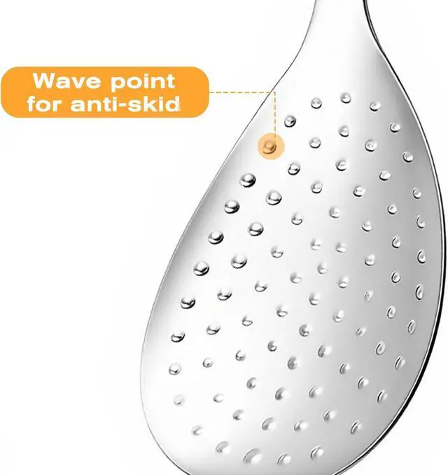 Alt view image 7 of 7 - 304 Stainless Steel Rice Paddle Spoon Spatula, 8-inch Long Non Stick Mirror Finish Stand-Up Design for Rice Mashed Potato Salads, Apply for Kitchen Home Restaurant Serving