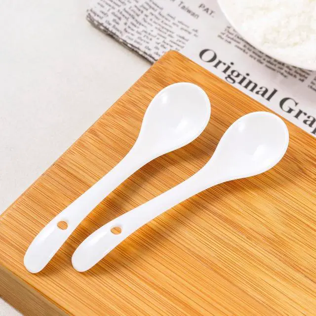 Alt view image 4 of 7 - 6-Pack Small Porcelain Salt & Spice Spoons, Traditional White Condiment Spoons 11cm(4.4inch)