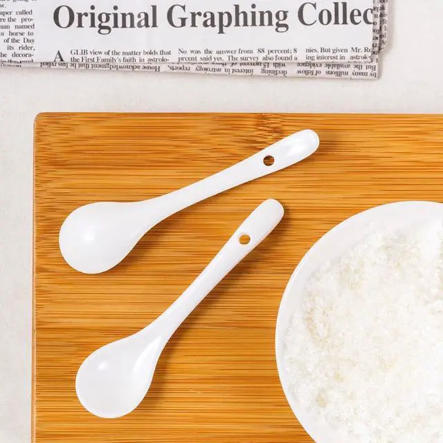 Alt view image 6 of 7 - 6-Pack Small Porcelain Salt & Spice Spoons, Traditional White Condiment Spoons 11cm(4.4inch)