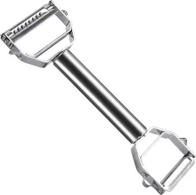 Main image of BURLIHOME Double-sided Vegetable Peeler,Stainless Steel Julienne Cutter | Dual-blade Design,Veggies Peeler&Julienne in 1 Tool,Glide Easily,Carrot/Potato/Apple/Zucchini,Salad&Meal Prep,Dishwasher Safe