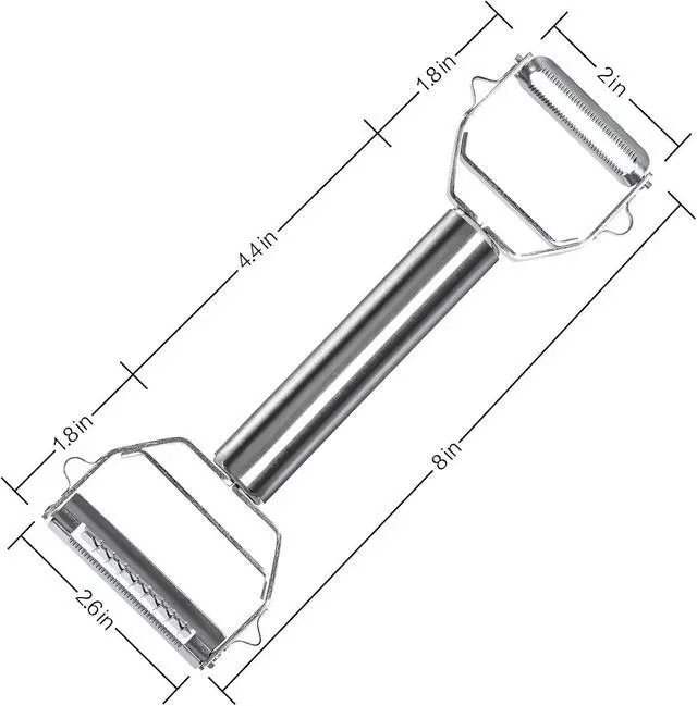Alt view image 2 of 7 - BURLIHOME Double-sided Vegetable Peeler,Stainless Steel Julienne Cutter | Dual-blade Design,Veggies Peeler&Julienne in 1 Tool,Glide Easily,Carrot/Potato/Apple/Zucchini,Salad&Meal Prep,Dishwasher Safe