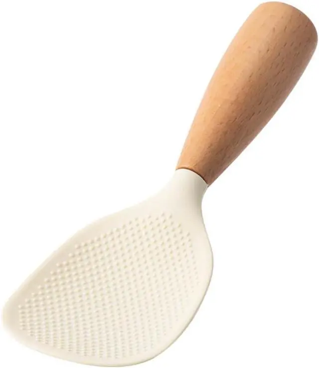 Main image of 1Pc Standing Silicone Rice Spoon Paddle, Rice and Potato Servers,Household Rice Shovel Heat Resistant Anti-scalding Rice Scooper, Serving SpoonsWhite