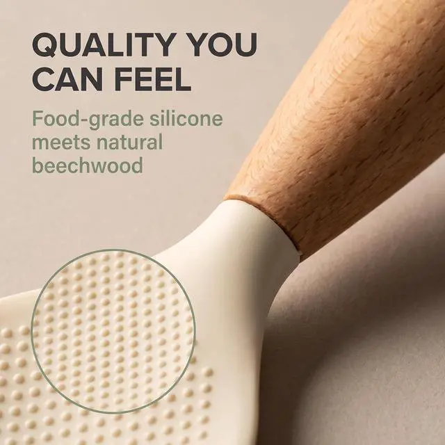 Alt view image 4 of 7 - 1Pc Standing Silicone Rice Spoon Paddle, Rice and Potato Servers,Household Rice Shovel Heat Resistant Anti-scalding Rice Scooper, Serving SpoonsWhite