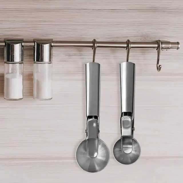 Alt view image 3 of 7 - 2 Pcs Stainless Steel Ice Cream Scoop, Heavy Duty Ice Cream Scooper with Trigger Metal Icecream Scoop Spoon for Fruit Scoop, Sundaes, Sorbet, Icecream (Silver)