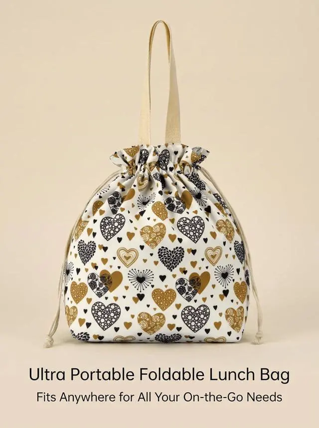 Alt view image 2 of 7 - Double-Handle Lunch Bag, Insulated Waterproof Reusable Tote for Women/Students, Fits 2 Bento Boxes + Water Bottle - Ideal for School/Office/Picnic(Yellow)