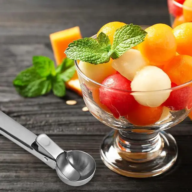 Alt view image 6 of 7 - 2 Pcs Stainless Steel Ice Cream Scoop, Heavy Duty Ice Cream Scooper with Trigger Metal Icecream Scoop Spoon for Fruit Scoop, Sundaes, Sorbet, Icecream (Silver)