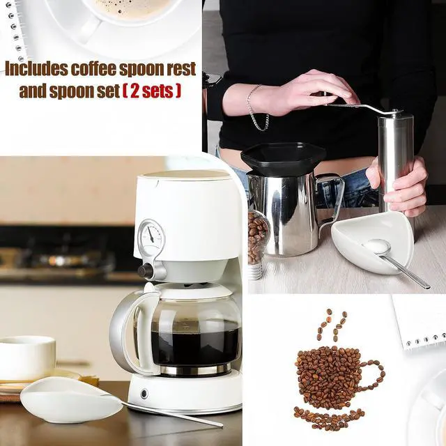 Alt view image 6 of 6 - 4 Pieces Coffee Spoon Rest and Spoon Small Teaspoon Holder Ceramic Coffee Stirrers Rest for Bar Kitchen Accessories nice Present