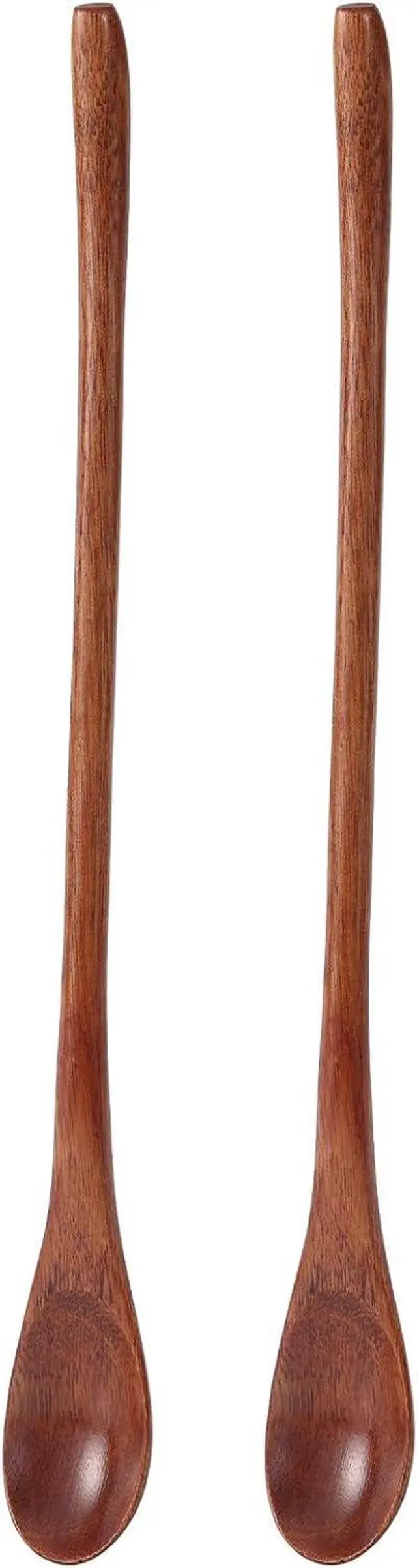 Main image of 2pcs Long Wooden Spoon, 9.25in/23.5cm Long Handle Wood Honey Spoon for Eating Mixing Stirring Honey Coffee Tea Soup Wooden Cooking Utensils for Home Kitchen Restaurant