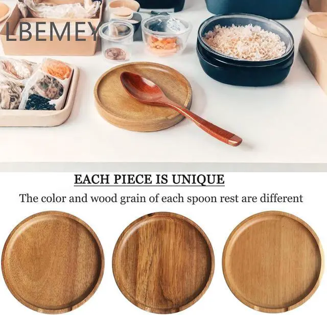 Alt view image 4 of 6 - Acacia Wood Spoon Rest Holder, Wooden Spoon Holder For Kitchen Stove Top With Non-Slip Silicone Feet, Perfect Stand For Spoon, Coffee Spoon, Cooking Spoon, Shovel And Tongs (Brown)