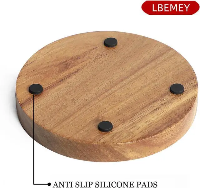 Alt view image 3 of 6 - Acacia Wood Spoon Rest Holder, Wooden Spoon Holder For Kitchen Stove Top With Non-Slip Silicone Feet, Perfect Stand For Spoon, Coffee Spoon, Cooking Spoon, Shovel And Tongs (Brown)