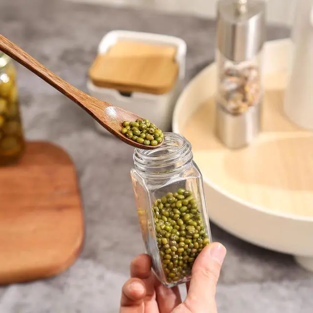 Alt view image 4 of 5 - Small Wooden Spoons, 2 Pack, 7.8 Inch Padauk Wood, Honey & Coffee | Long handles reach deep jars and tall cups, while compact bowls make honey portioning and coffee stirring easier and cleaner.