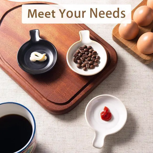 Alt view image 7 of 7 - Small Coffee Spoon Rest, Ceramic Tea Spoon Rest Holder, Set of 2 | Magclay 3.3" Coffee Spoon Holder for Kitchen Counter and Stove Top, Modern Style Coffee Bar Accessories, Matte Reactive White