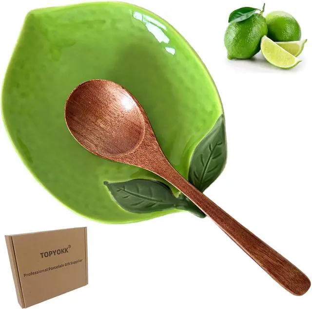 Main image of Ceramic Spoon Rest for Stove Top & Kitchen Counter Spoon Holder for Stove & Cooking Spoon Holder for Ladle Cute Coffee Spoon Rest Utensil Rest Spatula Rest, Lemon Kitchen Decor & Accessories (Green)