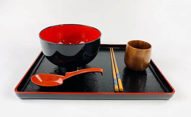 Alt view image 5 of 6 - JapanBargain, Japanese Large Ramen Bowl 38oz Pho, Udon, Noodle, and Cereal Bowl Black and Red Lacquer Plastic Microwave & Dishwasher Safe Made in Japan