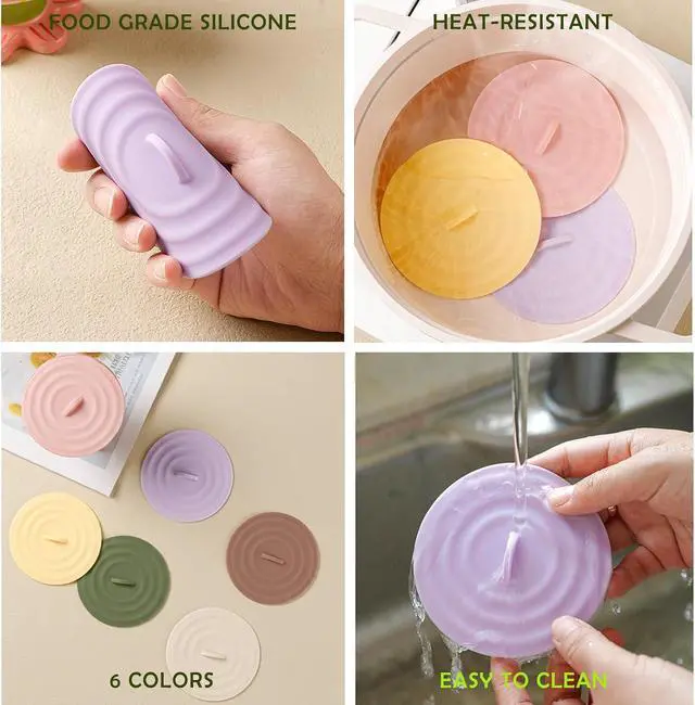 Alt view image 4 of 7 - 6 Pcs Silicone Cup Covers for Drinks, Reusable Anti-Dust Cup Lids for Mug | Multicolored Airtight Seal Lids, Universal Fit, Mug Covers with Spoon Holder, Drink Covers for Tea Coffee Cups Glass