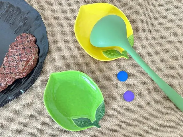 Alt view image 3 of 7 - Ceramic Spoon Rest for Stove Top & Kitchen Counter Spoon Holder for Stove & Cooking Spoon Holder for Ladle Cute Coffee Spoon Rest Utensil Rest Spatula Rest, Lemon Kitchen Decor & Accessories (Green)