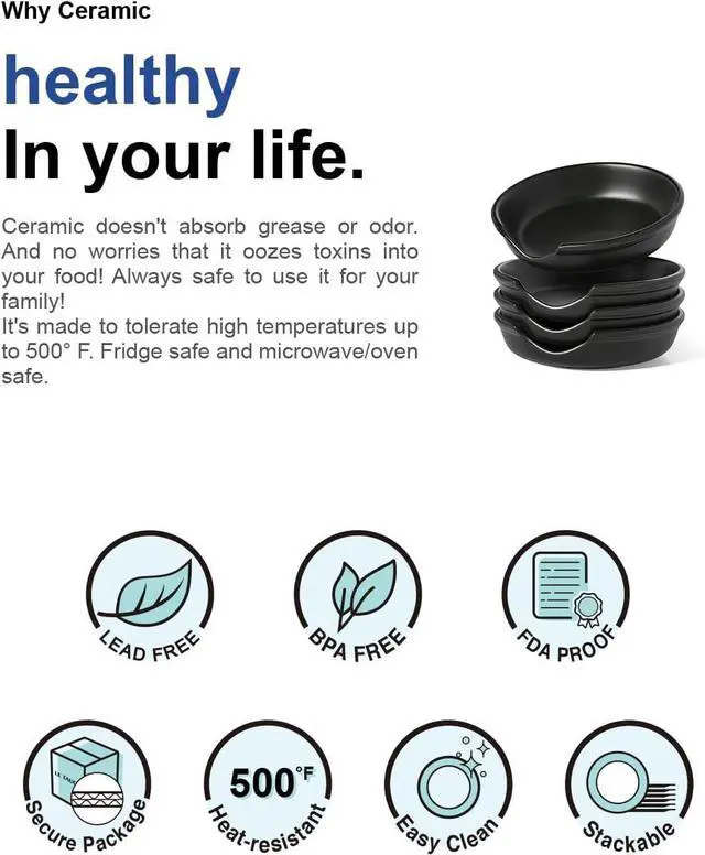 Alt view image 6 of 7 - LE TAUCI Ceramic Spoon Rest, 4.8 Inch Spoon Rest for Stove Top, Spoon Holder for Kitchen Counter, Coffee Spoon rest, Utensil Rest for Cooking, Crude Black
