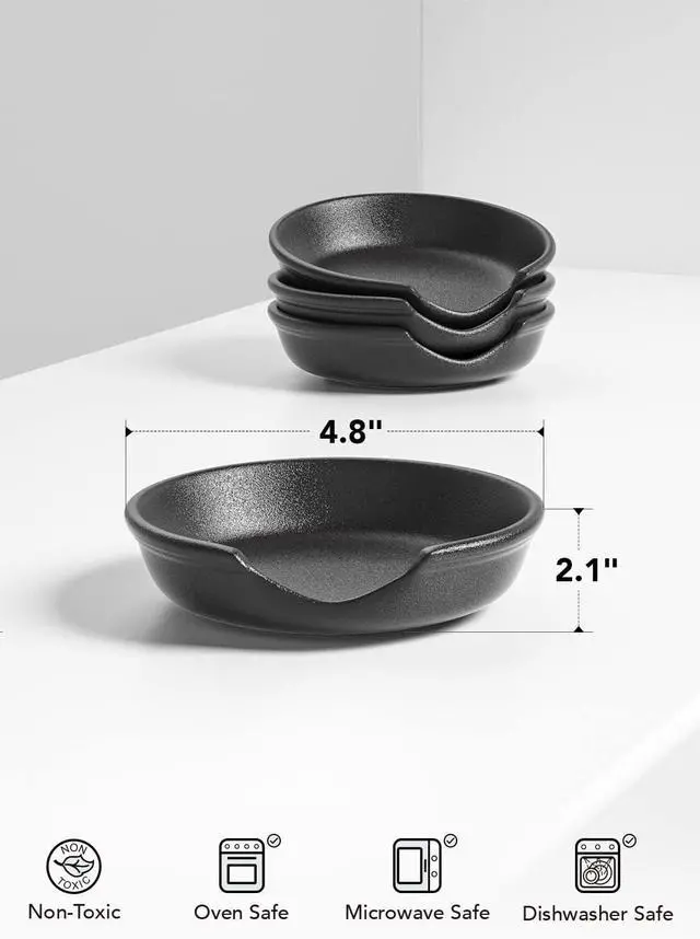 Alt view image 7 of 7 - LE TAUCI Ceramic Spoon Rest, 4.8 Inch Spoon Rest for Stove Top, Spoon Holder for Kitchen Counter, Coffee Spoon rest, Utensil Rest for Cooking, Crude Black