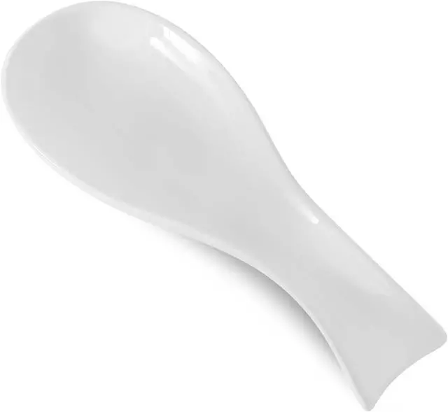 Main image of Hasense Spoon Rest for Stove Top, Cooking Spoon Holder for Kitchen Counter, Porcelain Dishwasher Safe Utensil Rest for Spatula, Ladle and Tong, Modern Classic Kitchen Coffee Bar Decor, White