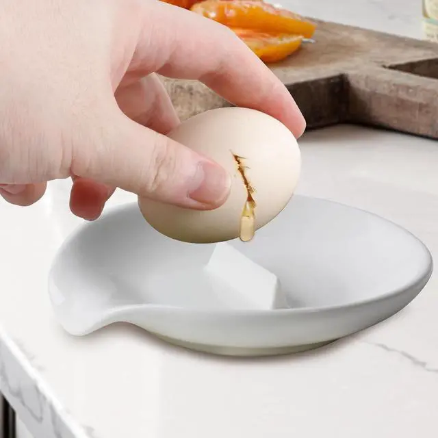 Main image of Egg Cracker Spoon Holder,Ceramic Spoon Rest for Kitchen | Ceramic Spoon Holder for Stove Top, Cooking Spoon Holder,Heat Resistant Utensil Rest for Countertop