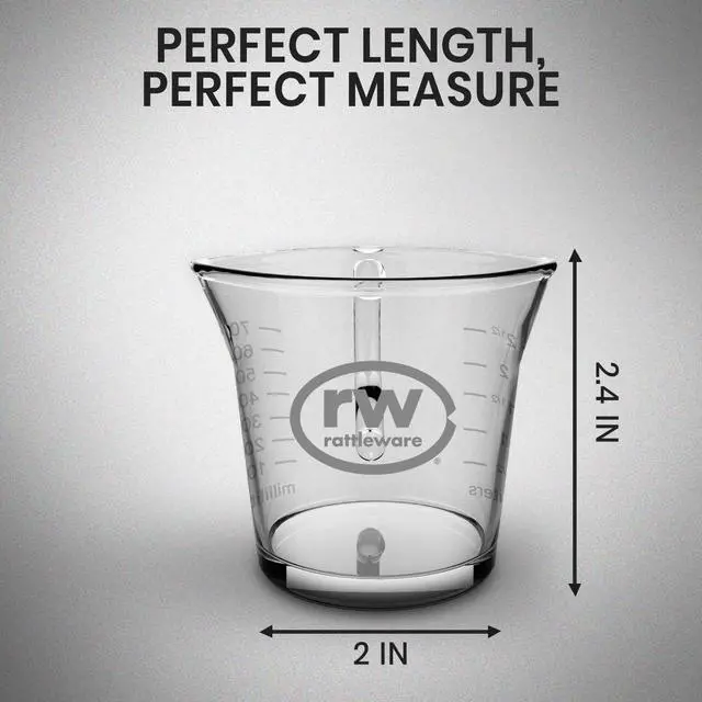 Alt view image 7 of 7 - Rattleware 3oz Espresso Shot Glass Pitcher with Double Spout, Measuring Cup