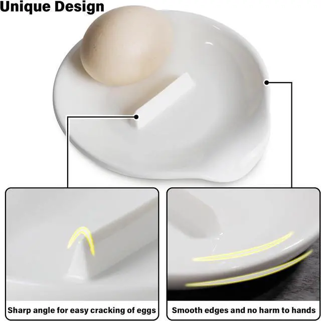 Alt view image 3 of 7 - Egg Cracker Spoon Holder,Ceramic Spoon Rest for Kitchen | Ceramic Spoon Holder for Stove Top, Cooking Spoon Holder,Heat Resistant Utensil Rest for Countertop