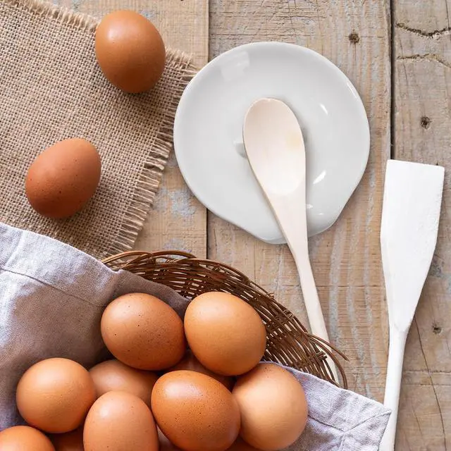 Alt view image 6 of 7 - Egg Cracker Spoon Holder,Ceramic Spoon Rest for Kitchen | Ceramic Spoon Holder for Stove Top, Cooking Spoon Holder,Heat Resistant Utensil Rest for Countertop