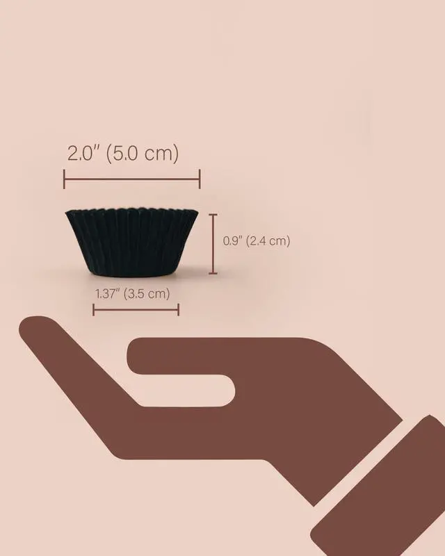 Alt view image 2 of 7 - Bake Choice 400pcs Black Mini cupcake liners for baking, mini muffin liners | Food Grade,Non Stick,Greaseproof Parchemen Paper, For Martin Luther King Jr Day Decorations, For Mini Muffin Pan