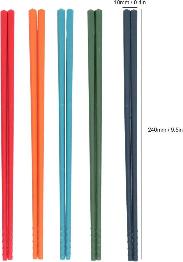 Alt view image 2 of 7 - Silicone Chopsticks For Cooking, 9.5 inch Reusable Anti Slip Lightweight Japanese Chinese Chopsticks Kitchen Tableware Dishwasher Safe