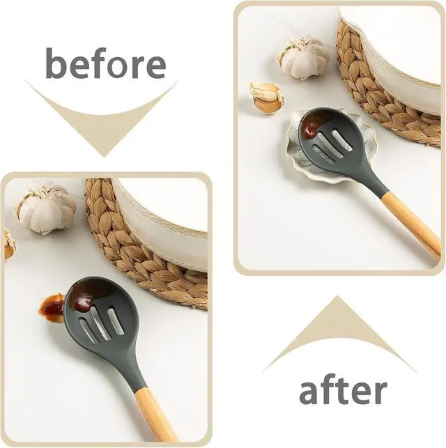 Alt view image 4 of 7 - Mecaikru Ceramic Spoon Rest, 5.1 in Leaf Shape for Stove Top and Counter | Fits spoons, ladles, spatulas and coffee stirrers beside the stove, sink, coffee bar or dining table.