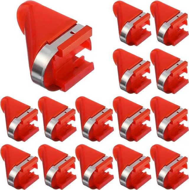 Main image of 15 PCS Stainless Steel Replacement Blades, Electric Potato Cutter Accessory for Electric Rotating Potato Peeler Automatic Fruit Peeler Electrics Peeling Tool (Red)