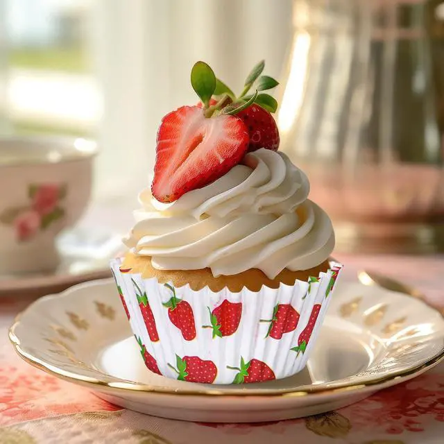Alt view image 7 of 7 - Whaline 600Pcs Strawberry Cupcake Liners Summer Colorful Baking Cups Cute Fruit Theme Cupcake Wrappers Holders Muffin Liners for Holiday Bridal Baby Shower Wedding Birthday Party Decor