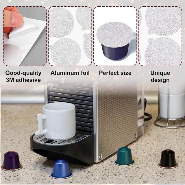 Alt view image 3 of 7 - 200pcs 37mm Espresso Coffee Capsule Foil Seal Lid Stickers for Nespresso | Reusable Aluminum Pods Lids Stickers Compatible with Nespresso Original Machines (No Capsule Cup, Style 2)
