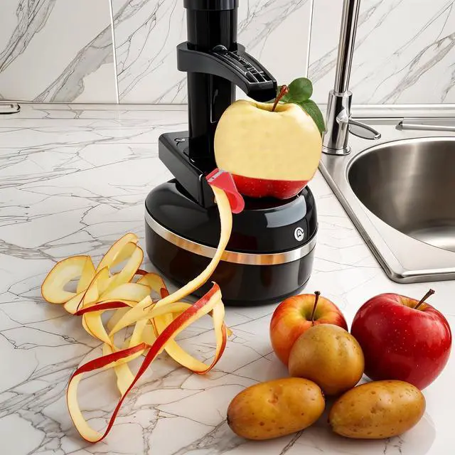Alt view image 6 of 7 - 15 PCS Stainless Steel Replacement Blades, Electric Potato Cutter Accessory for Electric Rotating Potato Peeler Automatic Fruit Peeler Electrics Peeling Tool (Red)