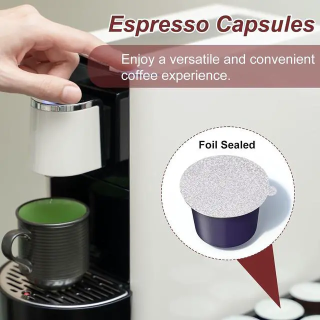 Alt view image 6 of 7 - 200pcs 37mm Espresso Coffee Capsule Foil Seal Lid Stickers for Nespresso | Reusable Aluminum Pods Lids Stickers Compatible with Nespresso Original Machines (No Capsule Cup, Style 2)