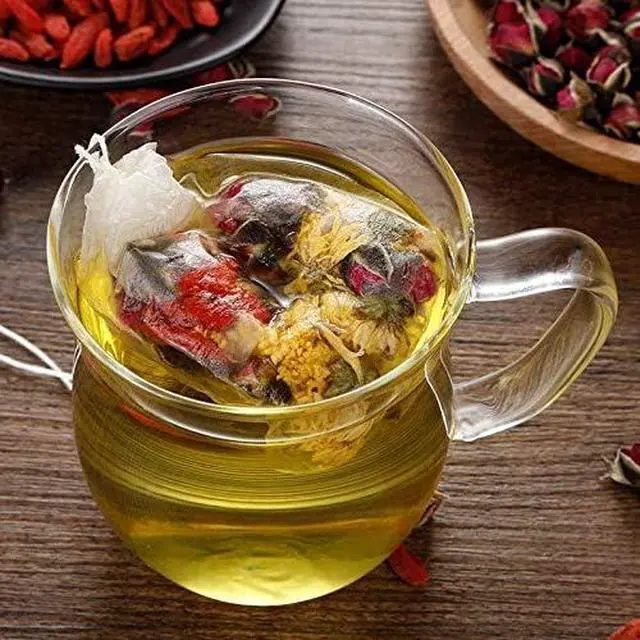 Alt view image 6 of 7 - 100 Pcs Disposable Tea Bags for Loose Leaf Tea, Biodegradable Tea Filter Bags with Drawstring, Corn Fiber Empty Tea Bags for Loose Leaf Tea (3.54 x 2.75 inch)