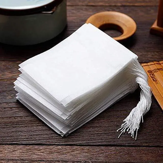 Alt view image 7 of 7 - 100 Pcs Disposable Tea Bags for Loose Leaf Tea, Biodegradable Tea Filter Bags with Drawstring, Corn Fiber Empty Tea Bags for Loose Leaf Tea (3.54 x 2.75 inch)