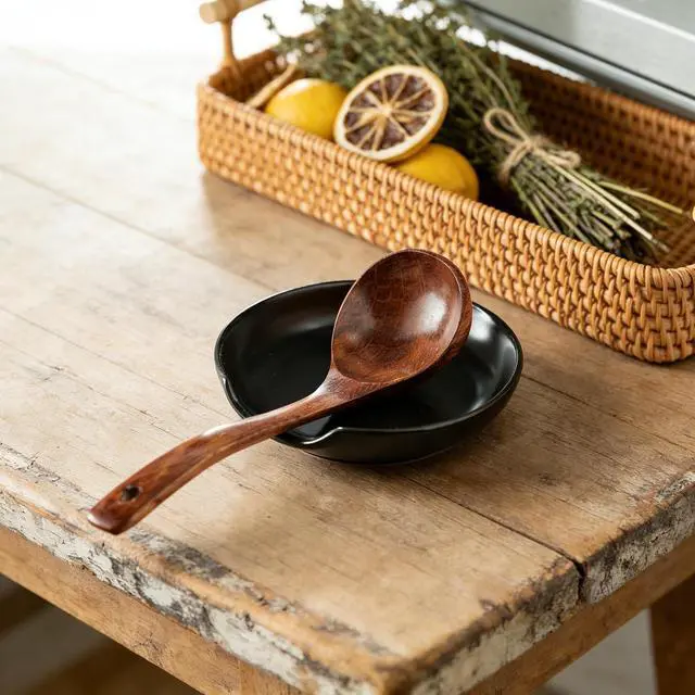 Alt view image 5 of 7 - Gomakren Black Ceramic Spoon Rest for Stove Top Kitchen Utensil Holder | Stable Anti-Slip Base, Dishwasher Safe, Large Capacity Multi-Scene Use, Keep Kitchen Counter Clean, Holiday Housewarming Gift