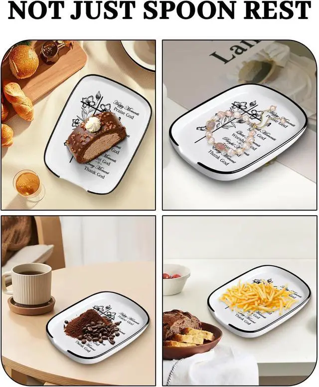 Alt view image 4 of 7 - Christian Religious Kitchen Gifts for Women, Spoon Rest for Stove Top | Religious Scripture Bible Verse Kitchen Gifts for Women Mom Wife, Spoon Holder Cooking Utensil Rest for Kitchen Counter Decor