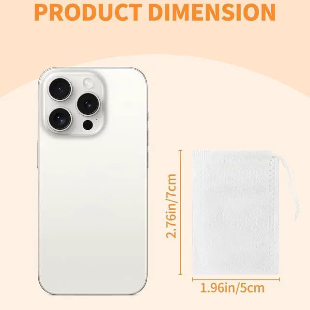 Alt view image 2 of 7 - TamBee 100 Pack Disposable Tea Filter Bags Empty Muslin Drawstring Seal Filter Tea Bags Drawstring Herb Loose Tea Bag Tea Filter Pouches Empty Tea Bags (1.97"X2.76" / 5cm X 7cm)