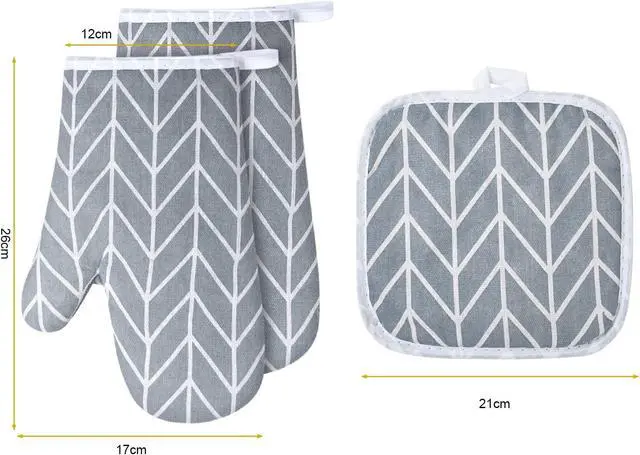 Alt view image 4 of 7 - AUAUY Oven Mitts and Pot Holders 6PCS Set, 392°F Heat Resistant BBQ Gloves | Cooking Gloves and Hot Pads Baking Mittens, Top Kitchen Gadgets, Non-Slip Kitchen Mittens for Oven Cooking Baking Grilling