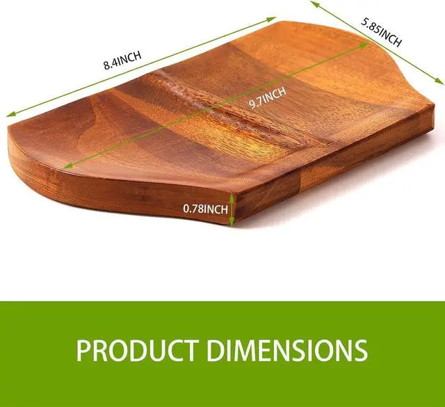 Alt view image 3 of 7 - Wooden Spoon Holder, Large Double Wooden Spoon Rest for Stove Top | Double-Utensil Capacity, Natural Acacia Wood Grain, Wood Utensil Rack, Kitchen Spoon Holder , Non-Slip Silicone Feet