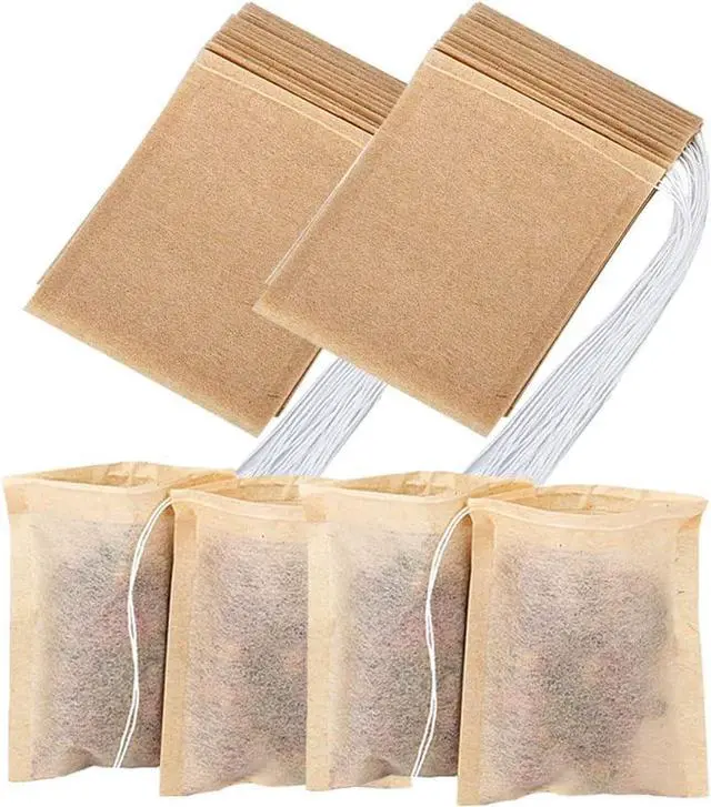Main image of 100 PcsTea Filter Bags, Tea Bags for Loose Leaf Tea Safe & Natural Material, Disposable Tea Infuser for Loose Leaf Tea, Coffee, Spice, Herbs (3.2 x 4.0 inch)