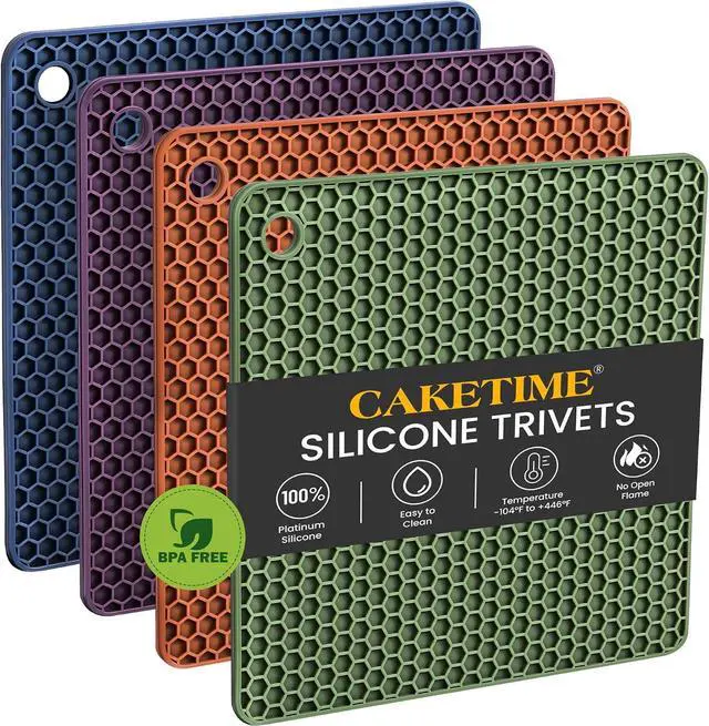 Main image of Silicone Trivets for Hot Dishes, BPA FreeNon-Slip Heat Resistant mat Countertop Protector, Silicone Pot Holders for Hot Pots and Pans, Food Grade Silicone Morandi
