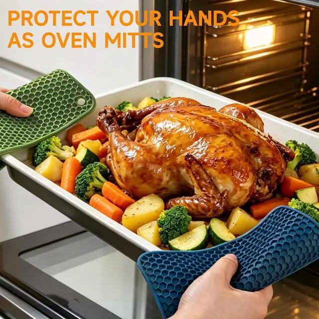 Alt view image 2 of 7 - Silicone Trivets for Hot Dishes, BPA FreeNon-Slip Heat Resistant mat Countertop Protector, Silicone Pot Holders for Hot Pots and Pans, Food Grade Silicone Morandi