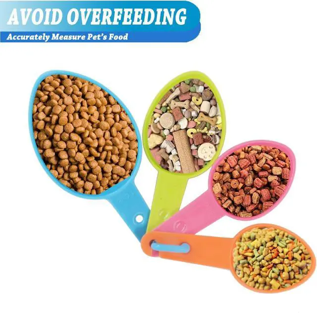Alt view image 3 of 6 - HINMAY Pet Food Scoops Plastic Measuring Cups Set for Dog Cat and Bird Food | Use for measuring pet food portions (dog, cat, bird, etc.) or even ingredients while cooking or baking