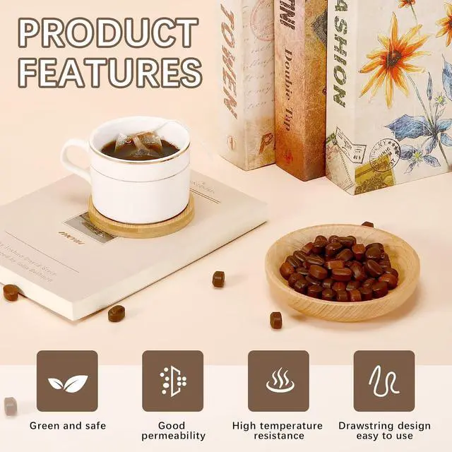 Alt view image 5 of 7 - 300 Pcs Empty Tea Bags for Loose Leaf Tea, Disposable Small tea Filter Bags with Drawstring fillable Cloth Diy Empty Tea Sachets for Loosetea, Coffee, Herbs, Spice (3.54 x 2.75 inch)