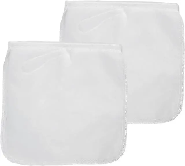 Main image of 2 Pack Reusable 150 Micron Fine Mesh Bag Nut Milk Bag, Nylon Nut Bag Strainer for Straining FruitJuice,Apple Grape Wine Press,NutMilk,Yogrut,Doufu,Almond, Coffee with Drawstring (11.8x11.8in)